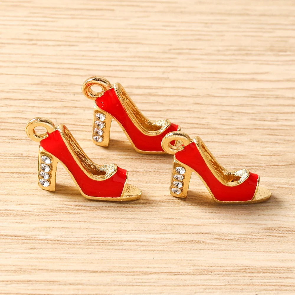 Tusember 10 Stück niedliche High-Heels-Anhänger mit roten Lippen und Lippenstiften für die Schmuckherstellung, Halskette, Ohrringe, Armband, DIY, handgefertigtes Kunsthandwerk – Detail 24
