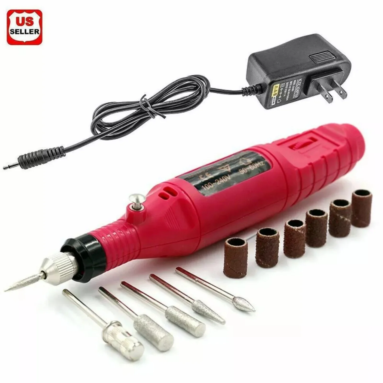 Nail DRILL Electric File Acrylic Manicure Pedicure Portable Machine Salon Bits