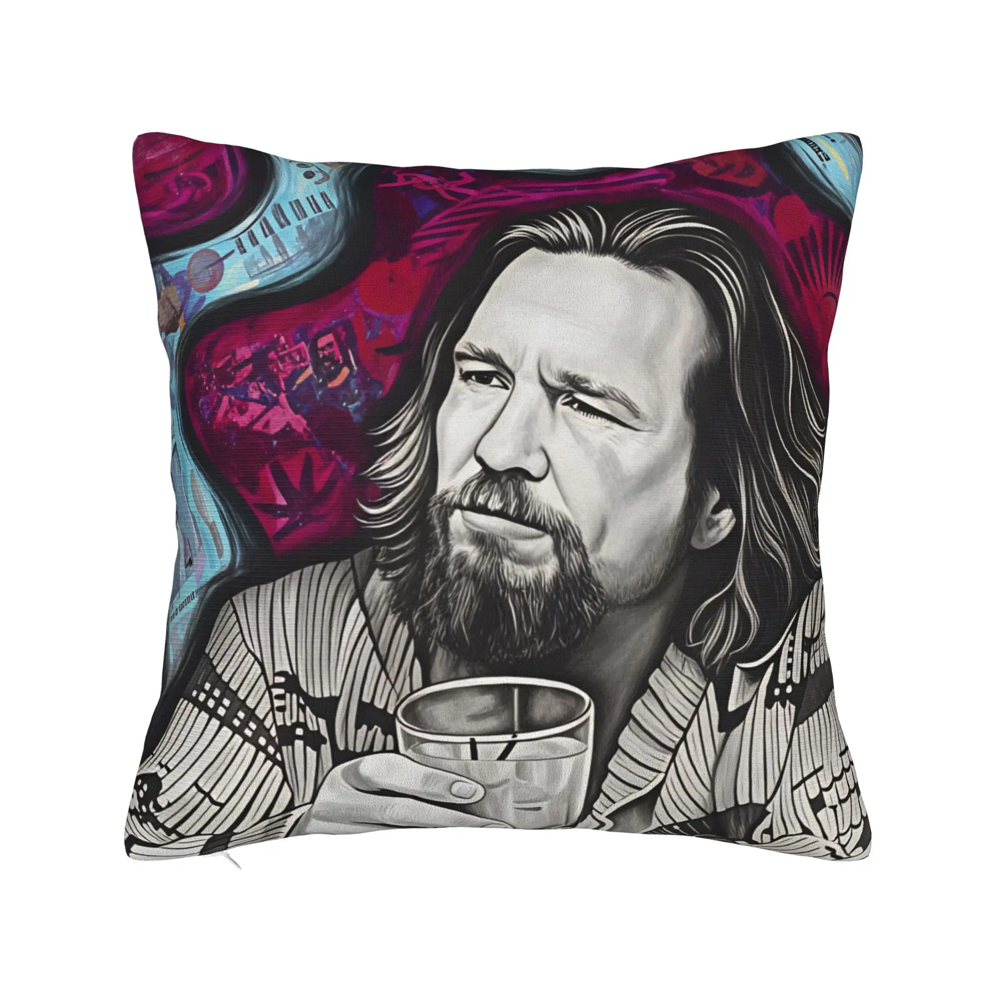 Pillow Cover The Dude Big Lebowski (16)  Fashion Pillow Case For Office Car Home Decor Pillowcases