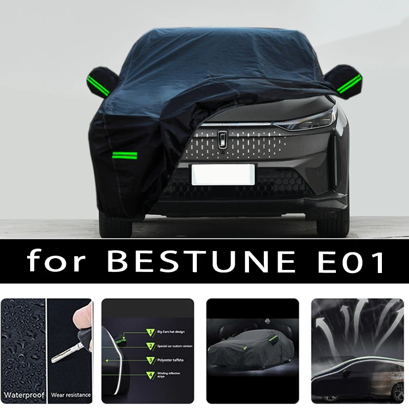 

For BESTUNE E01 Car Covers Outdoor Waterproof Sun Rain Snow Protection UV Auto Cover 190T Car Protective Full Covers