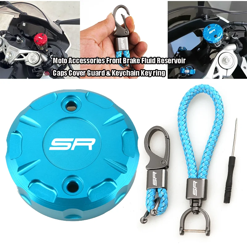 Moto Accessories For CFMOTO 675SR 675SRR 675 SR-R 675SR-R 500SR Voom Front Brake Fluid Reservoir Cover Guard & Keychain Key Ring