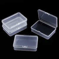 4 Pcs Mini Clear Plastic Storage Containers Box, 3.7x2.5x1 Inches