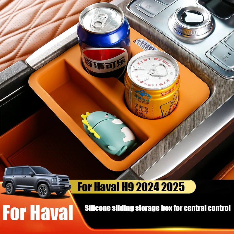 

For Haval H9 II 2024 2025 2026 Silicone sliding box for central control storage box for in car storage items