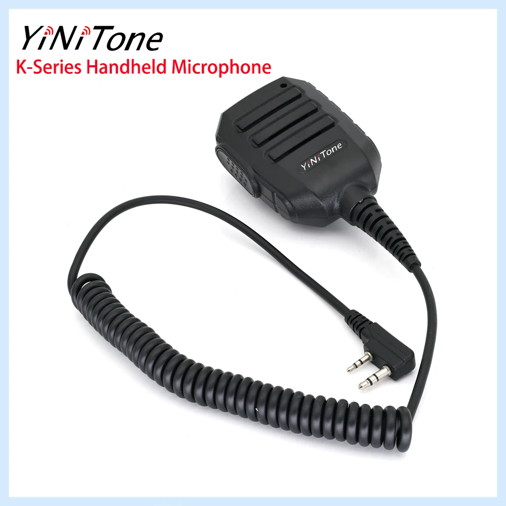 

YiNiTone SP-2 Speaker Mic For K-Pin Radios Baofeng BF-888S UV-5R Quansheng UV-K58 -360° Swivel Clip, Coiled Cable