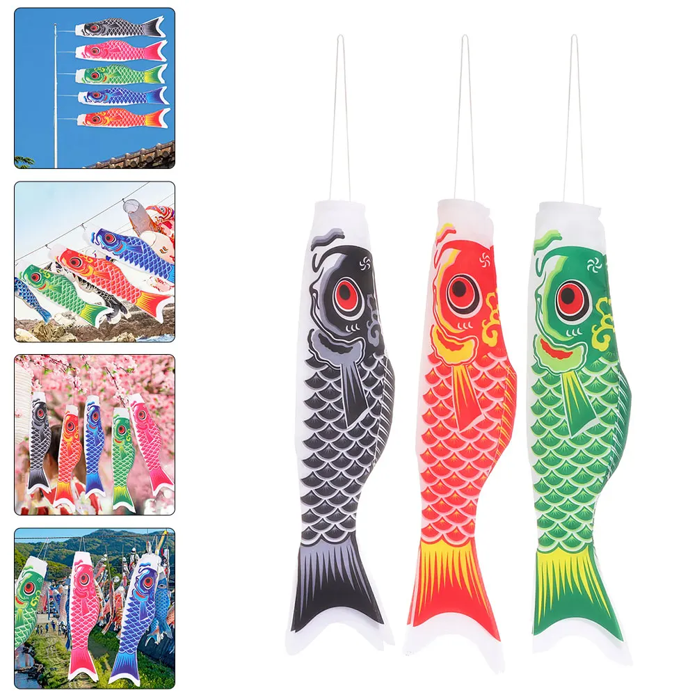 

3pcs Carp Flags Hand Satin Outdoor Decor Durable Garden Hanging Outdoor Decor Yard Boat Beach Party Flag Bright Colorful