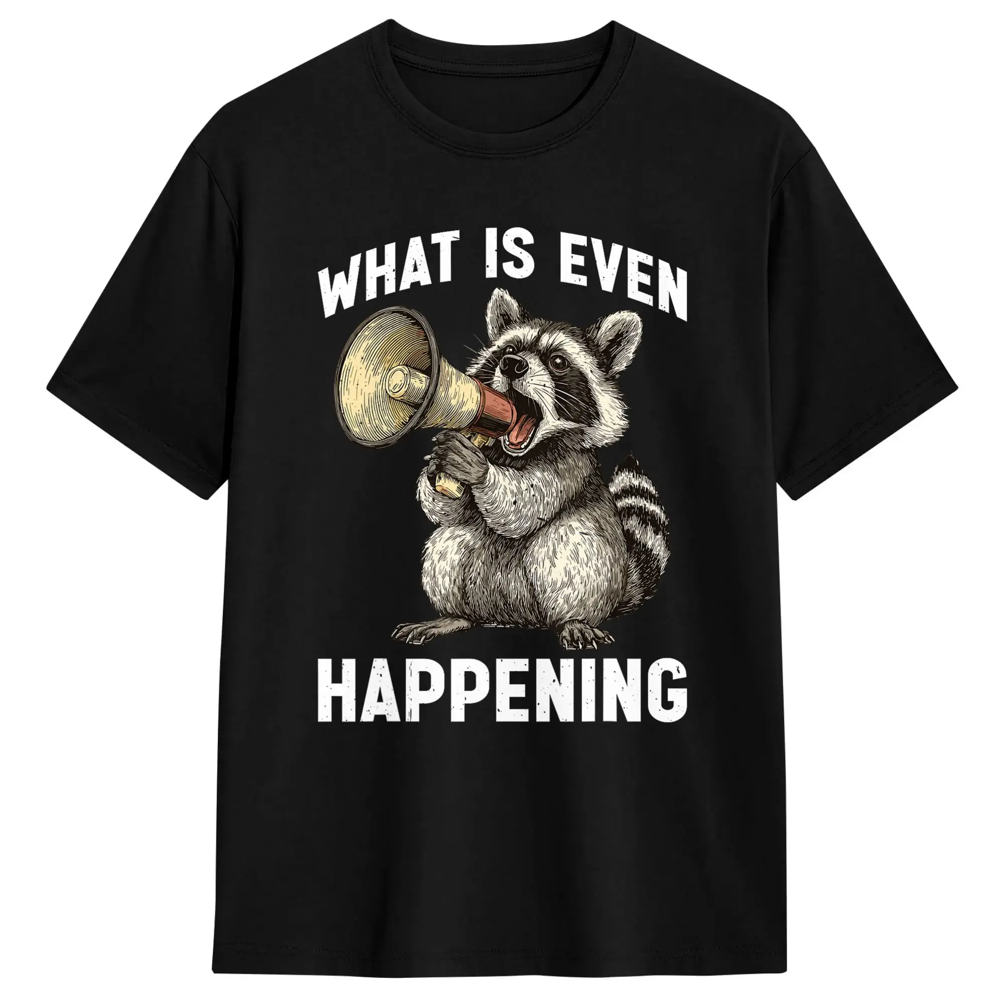 What is Even Happening Confused Sarcastic Random Men's T Shirts  Funny Tees Short Sleeve Crewneck T-Shirt Cotton Plus Size Tops