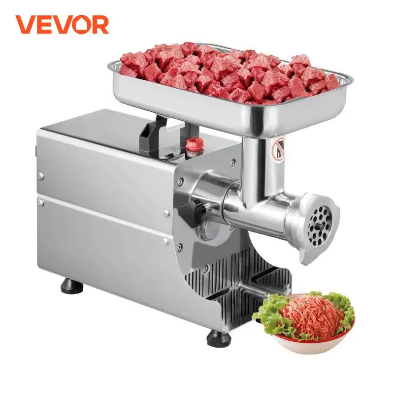 VEVOR 250Kg/H Electric Meat Mincer Grinder 1100W Commercial Kitchen Chopper Food Processor Sausage Maker Machine Home Appliance