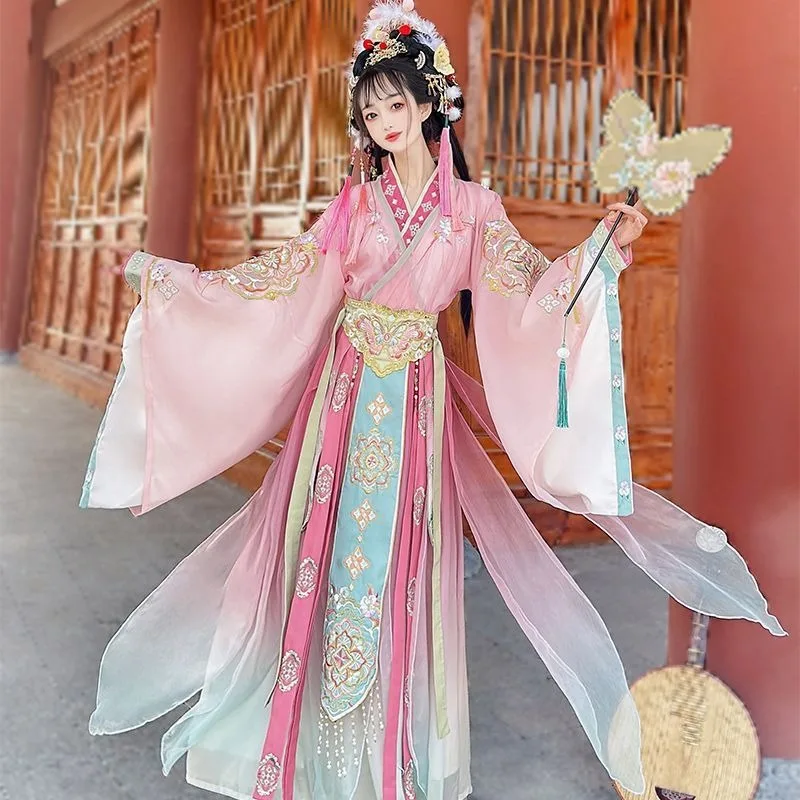 الأصلي Hanfu المرأة جين نمط عبر الياقات الخصر طول تنورة الجنية مثل كيب الصوف عباءة دافئة موضة الراحة معطف دافئ