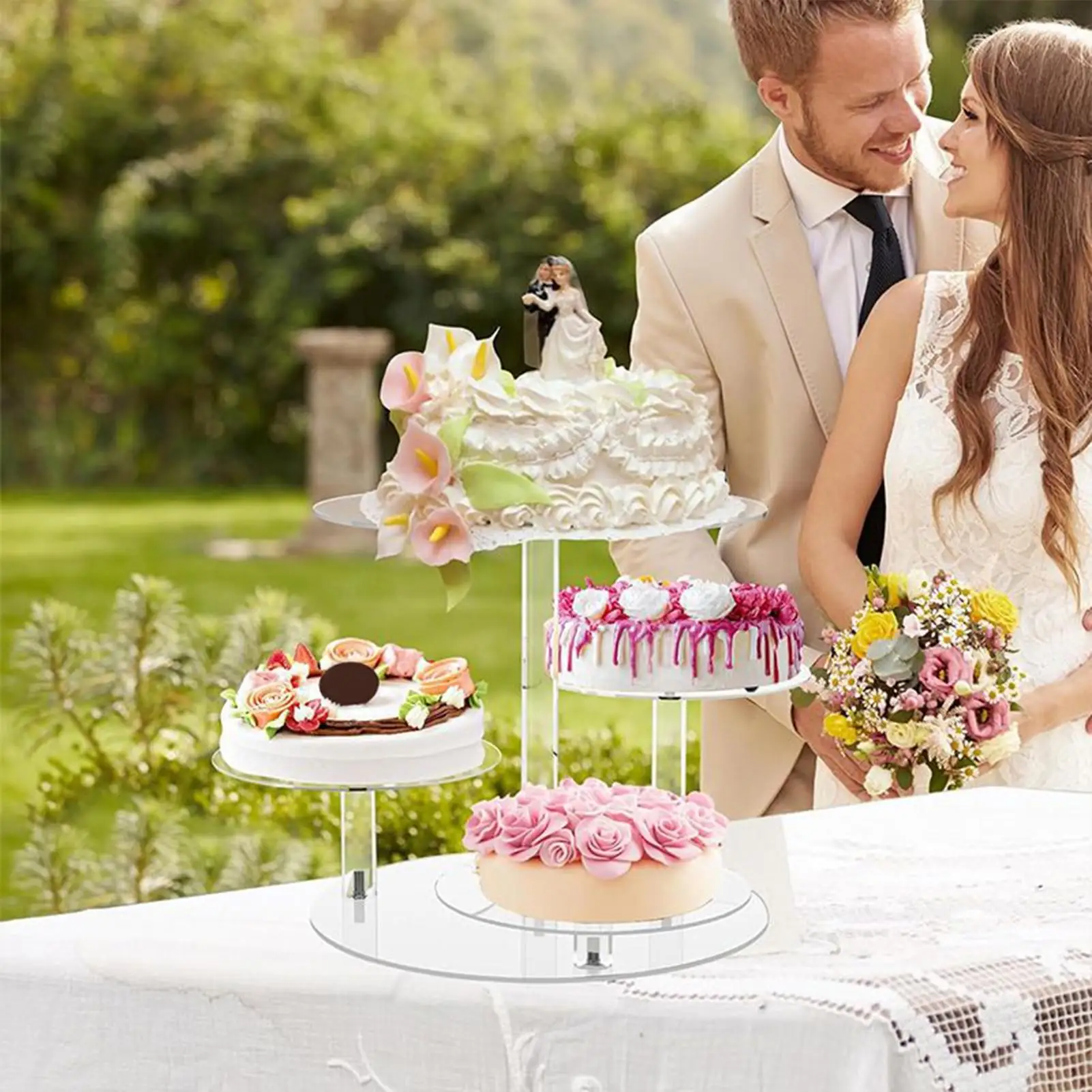 

Cupcake Tower Clear Acrylic Serving Holder Cup Cake Stand Dessert Display For Cookie Snack Food Pastry Candy Wedding Birthday