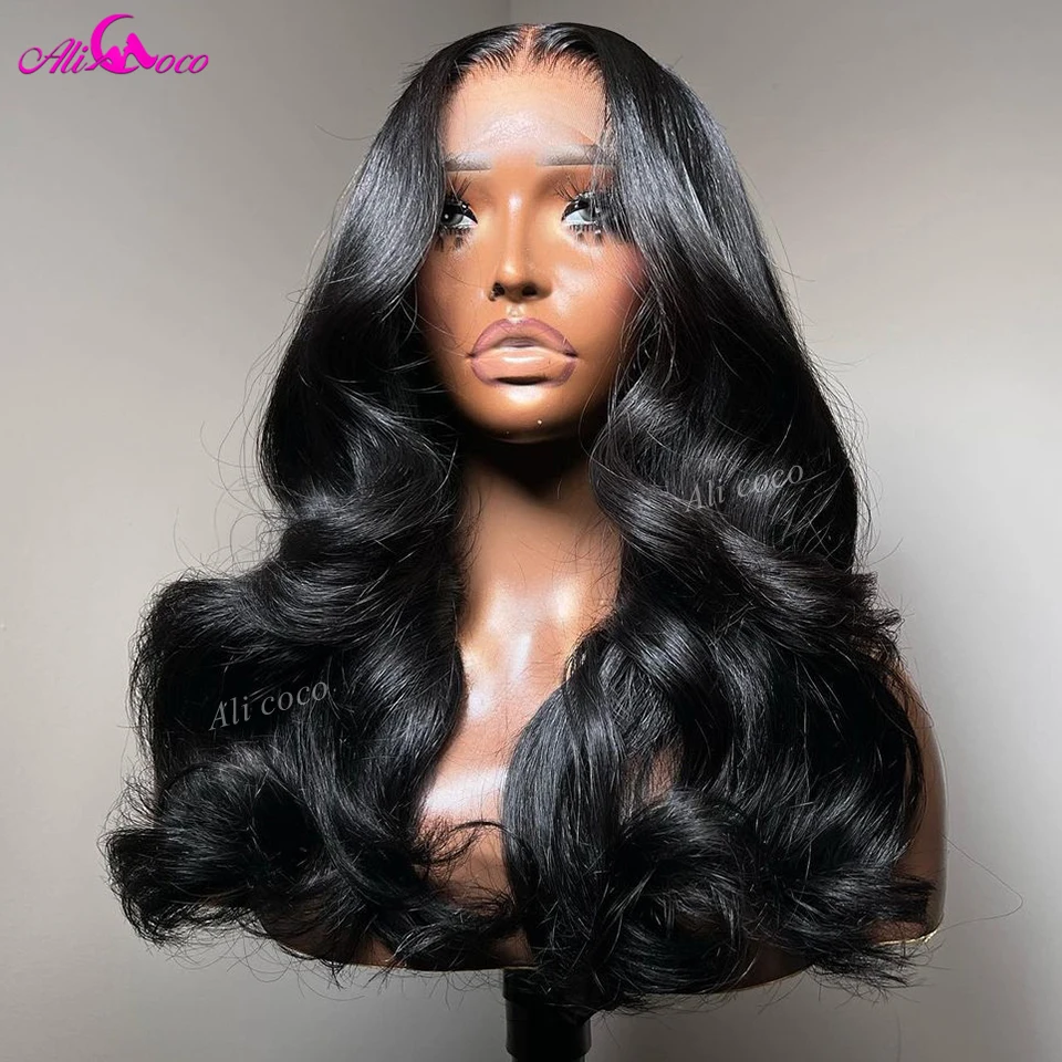 Hitam dengan pirang merah 13x4 Wig depan 200 gelombang tubuh 13x6 Wig depan renda rambut Remy manusia untuk wanita rambut Brasil transparan