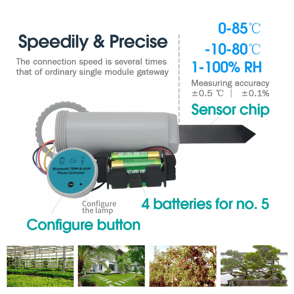 Tuya Zigbee Bluetooth Wifi Soil Temperature Humidity Sensor Tester Garden Detector for Indoor Outdoor Plants Remote Controllers