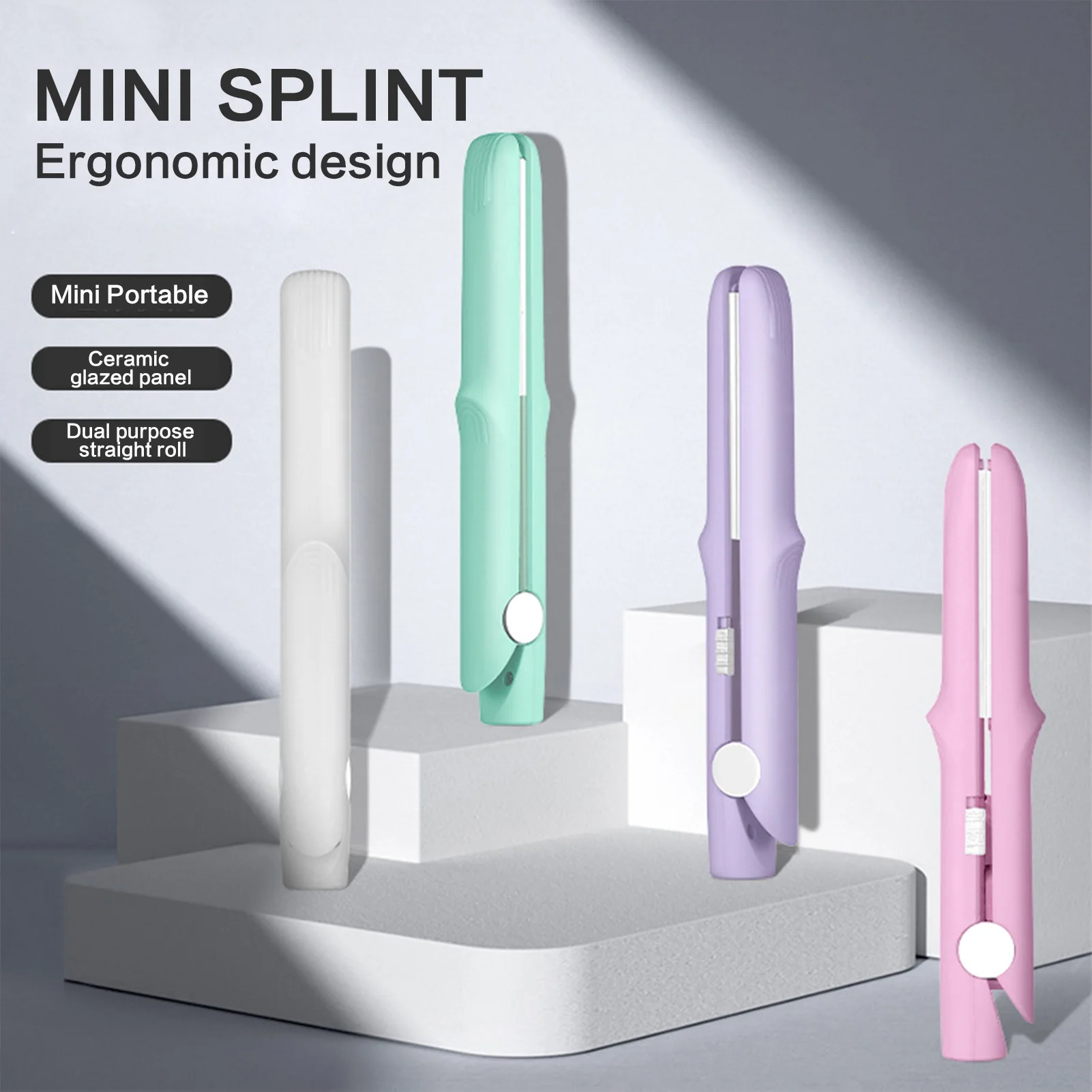 

3 in 1 Hair Iron High Quality Flat Iron Straightening Hot Comb Mini Professional Hair Straightener Portable Curling Styling Tool