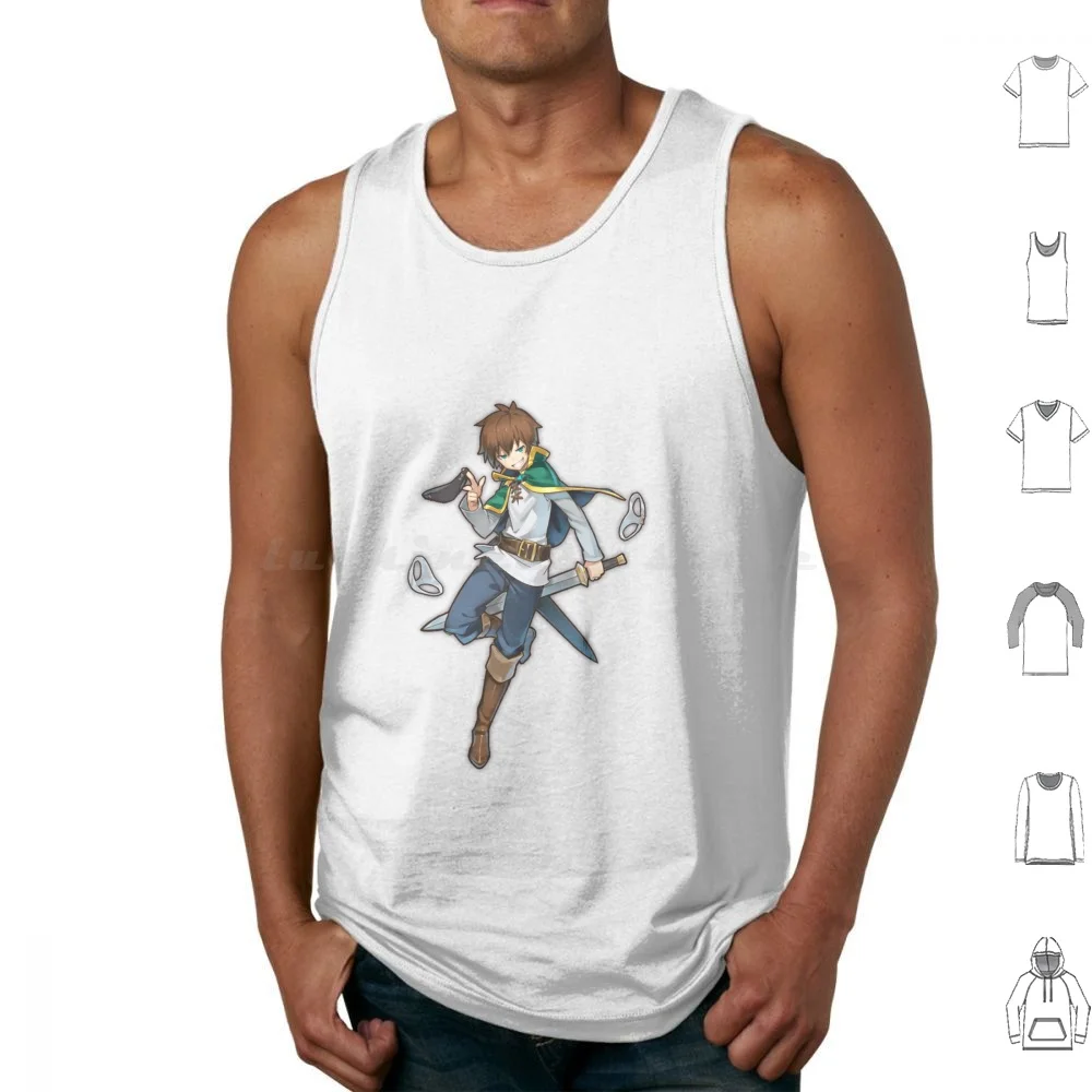 Konsouba-Kono Subarashii Sekai Ni Shukufuku Wo-Satou Kazuma-Sato Kazuma Tank Tops Print Cotton Kono Subarashii