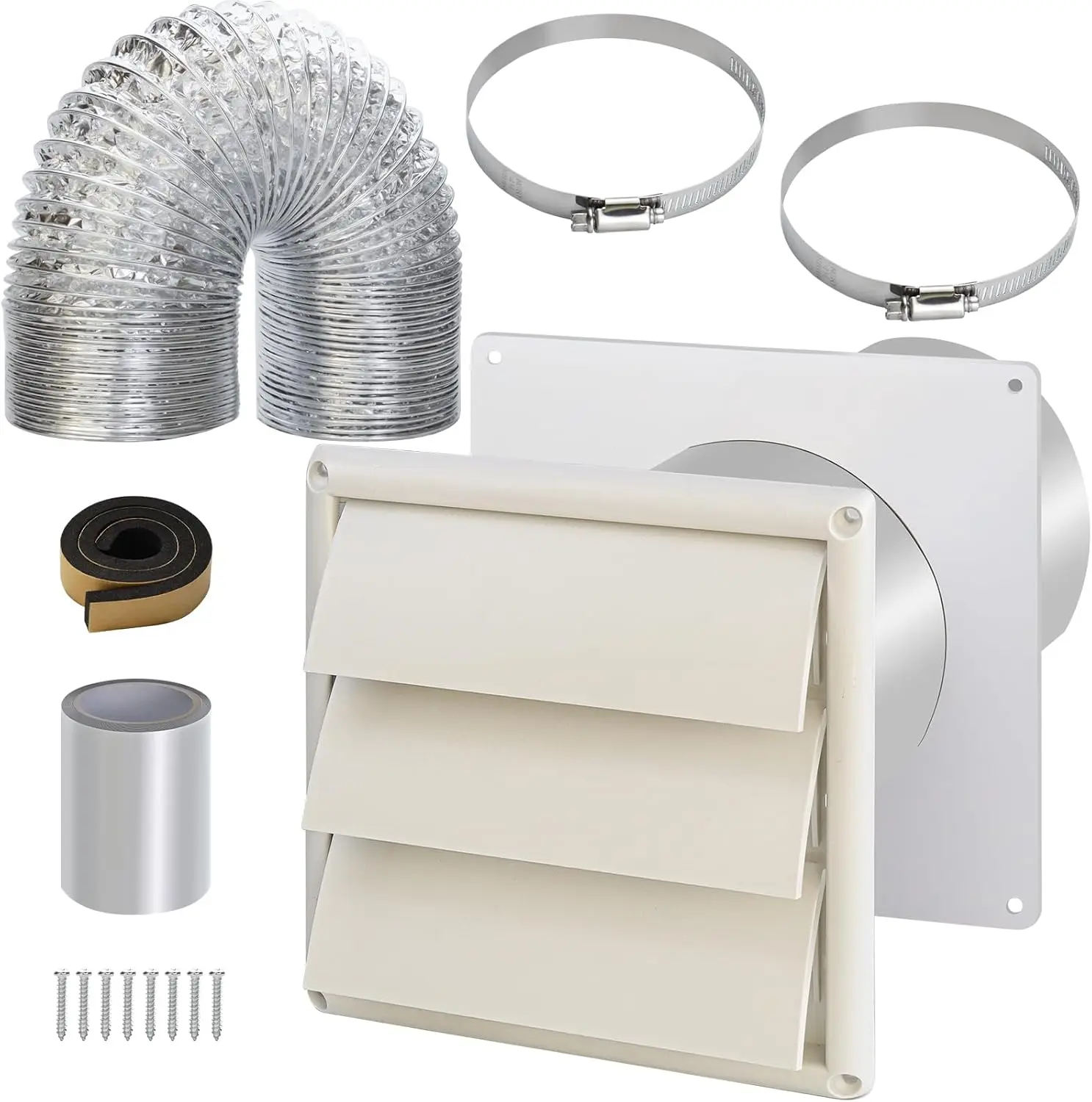 

Комплект для вентиляции 6 дюймов: шланг, соединитель и настенная панель для вытяжных вентиляторов в ванной, циркуляции воздуха в потолочных кондиционерах