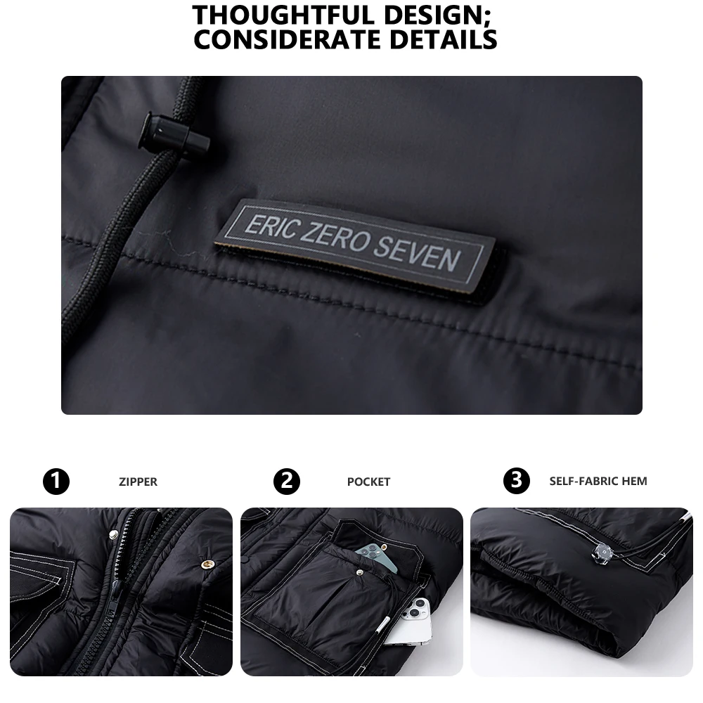 Chaqueta acolchada de algodón para hombre, abrigo de algodón grueso con múltiples bolsillos y forro polar de invierno 2025, chaqueta acolchada de algodón informal de talla grande