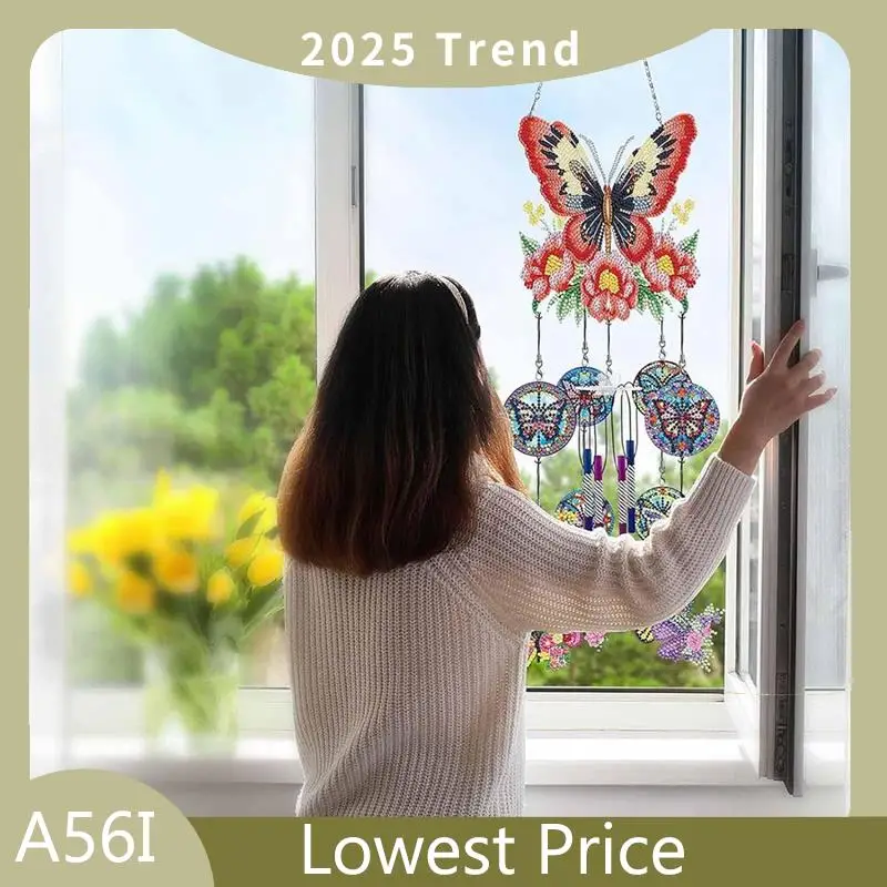 

Wind Spinner DIY Dotted Painting Wind Chime Double Sided Paint Hanging Ornament For Decor 2 Pieces