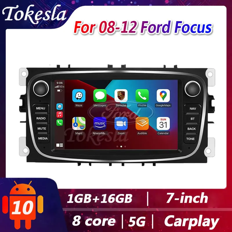 

Tokesla Car Radio ForFord Focus 08-12 black/Silver Tesla Android 11 DVD Stereo receiver Central Multimedia Player Gps Navigation