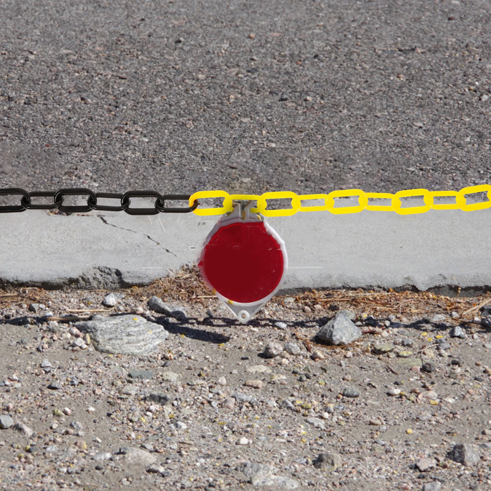 

5M Black Yellow Plastic Protective Safety Barrier Traffic Cone Chain Links Caution Fence Parking Barrier