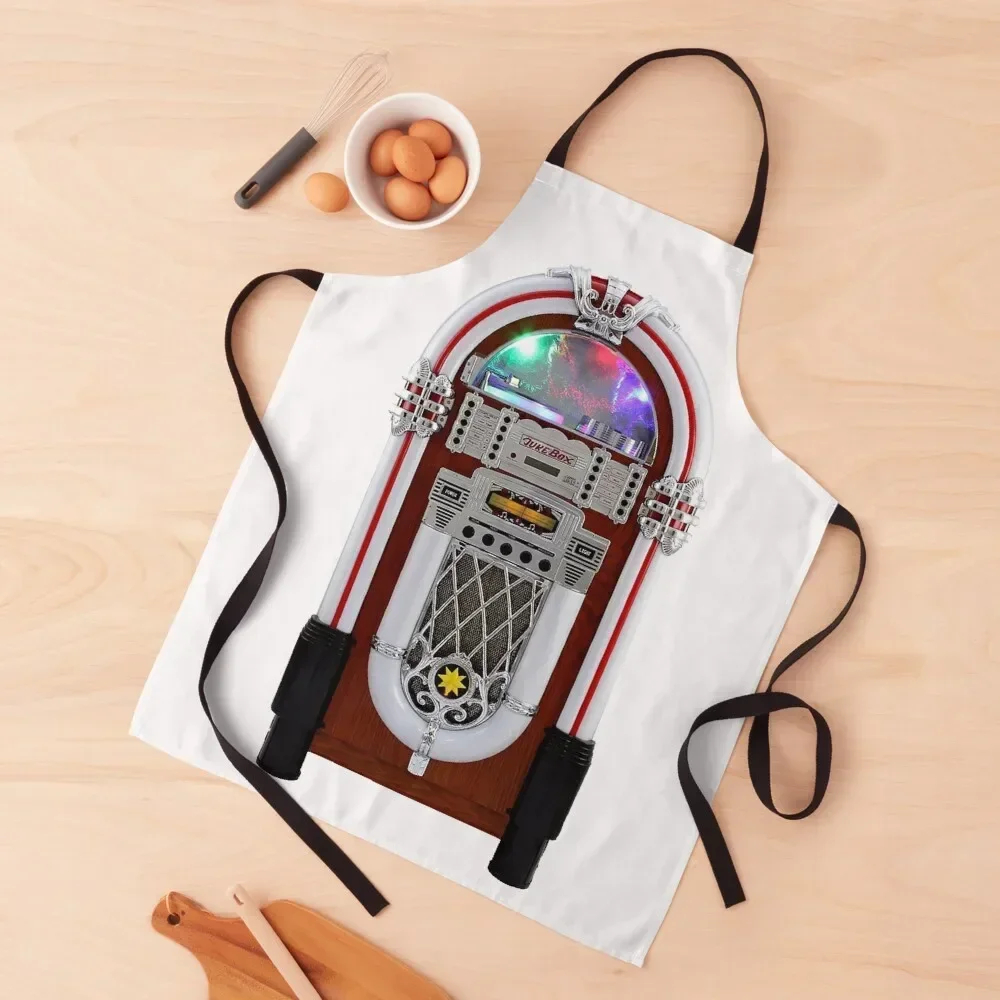 

A Photo Of A Classic Retro Juke Box Apron Women Kitchen household woman Apron