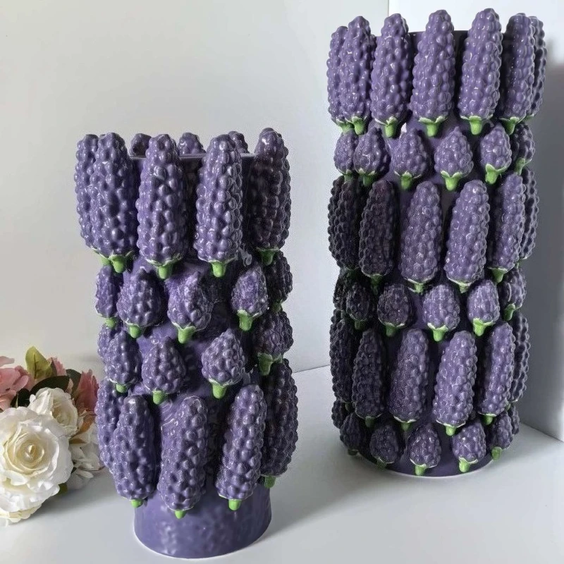 

Ceramic fruit purple flower pot ornament vase living room bedroom desktop home decoration flower arrangement