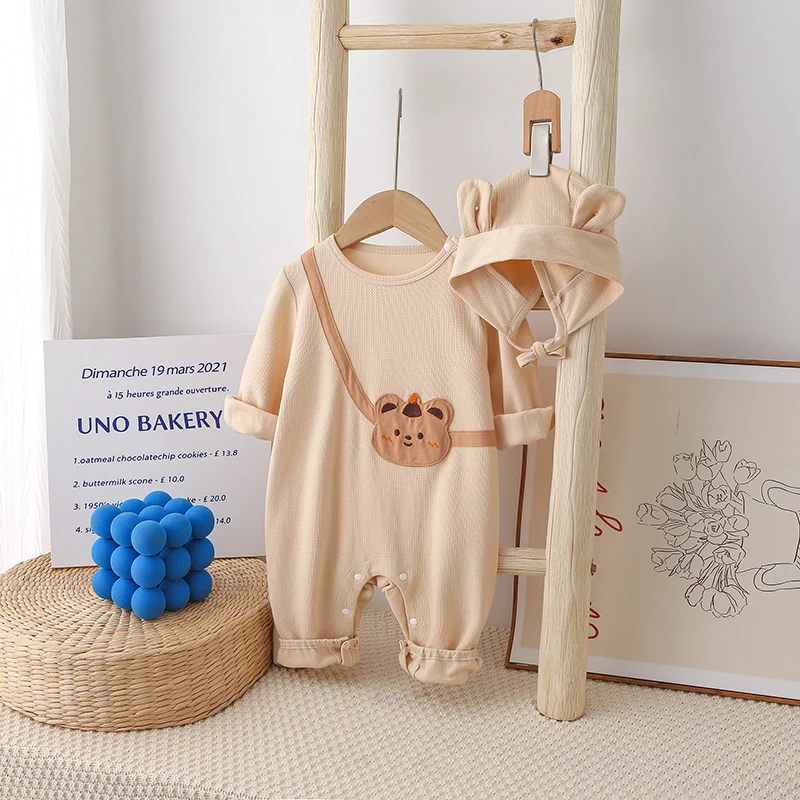 Baby Costume 2023 Korea Spring and Autumn Rompers Boy Girl Onesie Long Sleeve 100 Cotton Jumpsuit Clothes