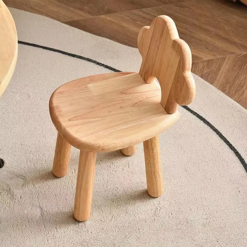 

1pc Creative Small Board Stool, Cute Rabbit Ears Cloud Solid Wood Small Stool, Decorative Stool Children Chair