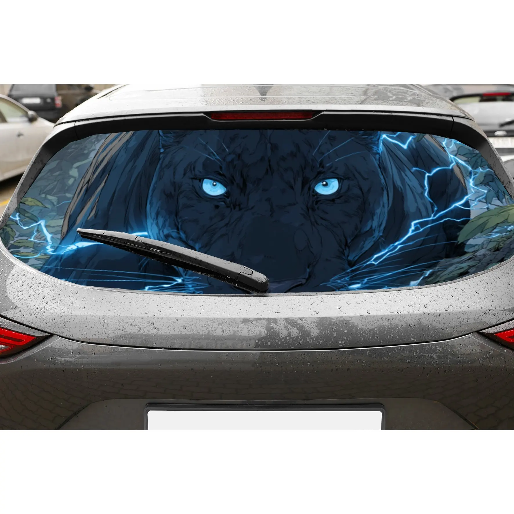 

Lightning black leopard car rear window vinyl wraps sticker,auto art sticker,self-adhesive waterproof rear window decoration,gen