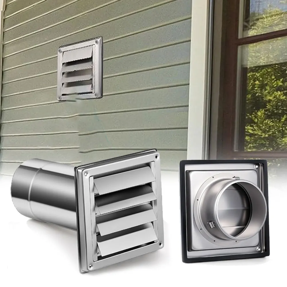 Heavy Duty Stainless Steel Vent Cover with Louvered Design for Outdoor Use and Protection Against Weather and Rodents