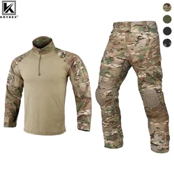 KRYDEX Gen4 Combat Uniform Hunting Tactical Men‘s Shirt & Pants Suit Kit Camo Ranger Green Outdoor Camouflage Clothing