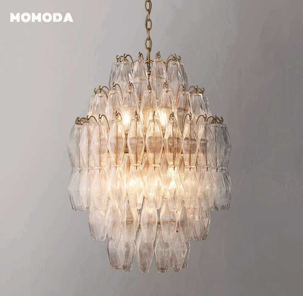 Modern Glass Chandeliers LED Round Natalia Pendant Lights Fixture Bedroom Dining Room Living Room Hanging Lamps Decoration