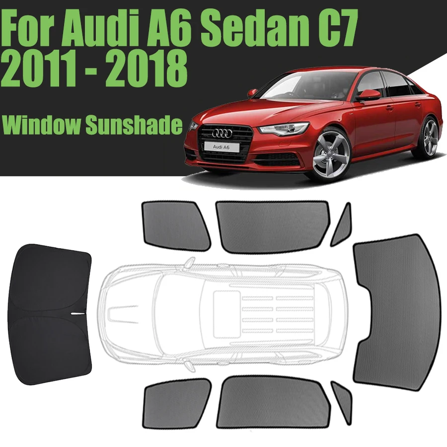 

Автомобильный солнцезащитный козырек на заказ для Audi A6 Sedan C7 2011-2018, магнитная занавеска, сетка, переднее лобовое стекло