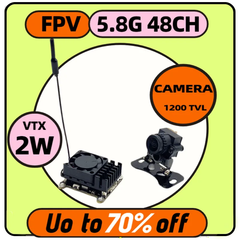 

SLONWAKE 5.8G 2W VTX FPV Video Transmitter with 1200TVL Digital Camera for High-Quality Aerial Imaging