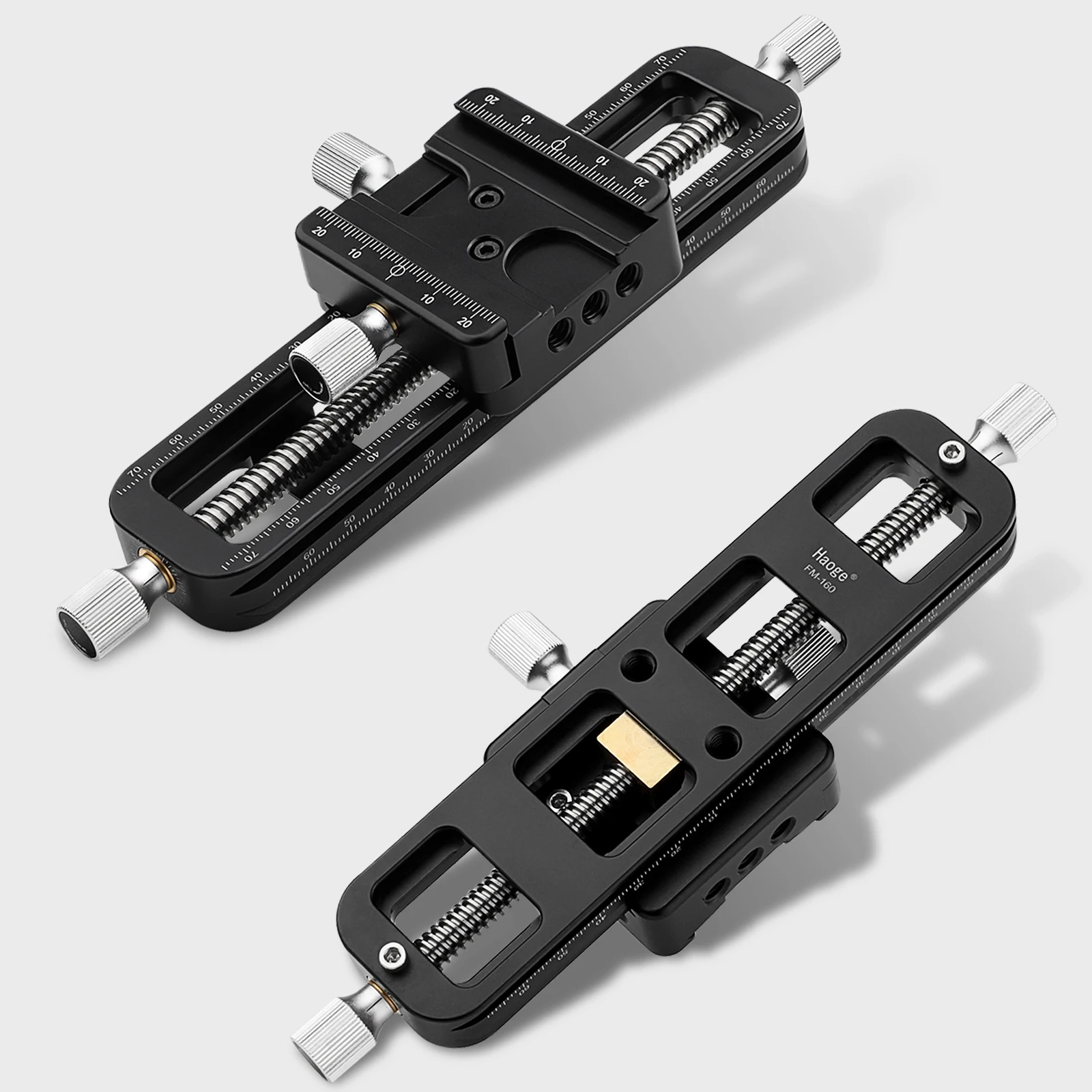 Haoge Wormdrive Macro Rail for Macro Photography, Focus Stacking Precision Focus Slider/Close-up Shooting Clamp Plate