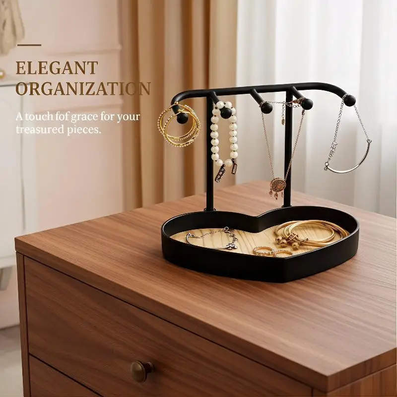 

Деревянная подставка для украшений: эстетичный органайзер для серег и ожерелий, модный держатель для ключей на туалетный столик, подарок для девочек на день рождения