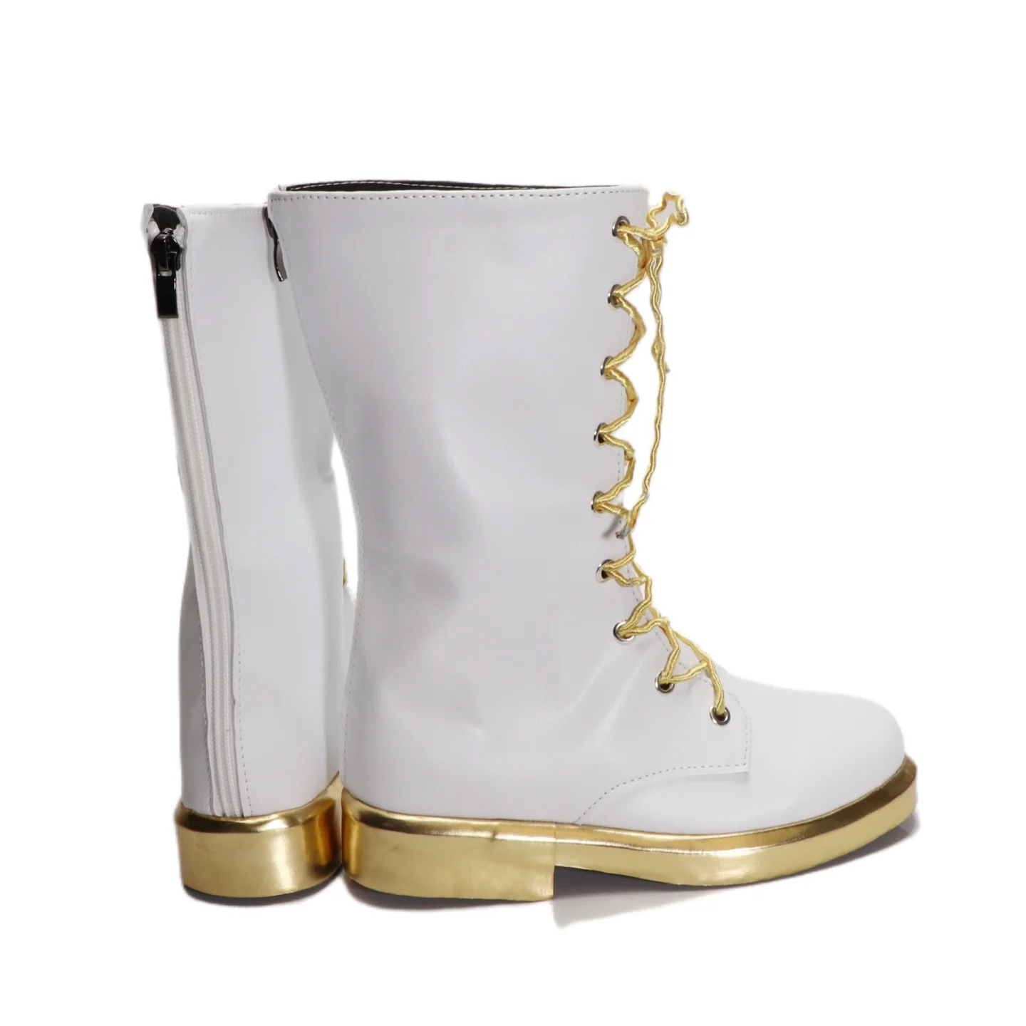 Crianças meninos meninas jogo kpop demônio caçadores huntr/x zoey sapatos brancos botas cosplay botas de carnaval de halloween feito sob encomenda