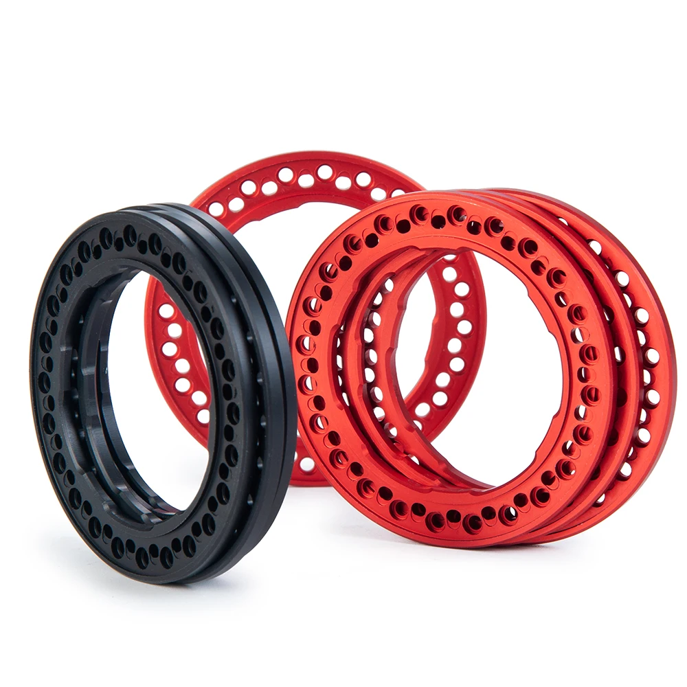 MIBIDAO 4Pcs Aluminum Alloy 1.9 inch 52mm Beadlock Wheel Outer Rings for Axial SCX10 90046 TRX-4 1/10 RC Car Model Upgrade Parts