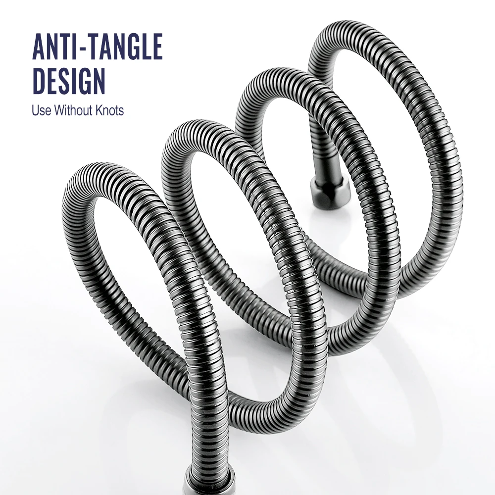 Tubo de manguera de goma, manguera de ducha de acero inoxidable, tubo de ducha de baño, roseta de PVC/SUS304, accesorio para baño de 120CM/150CM