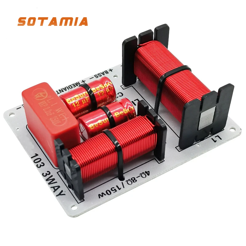 SOTAMIA 150W Three way Speaker Crossover Tweeter Midrange Bass Filter DIY Audio Speaker Sound Splitter Module