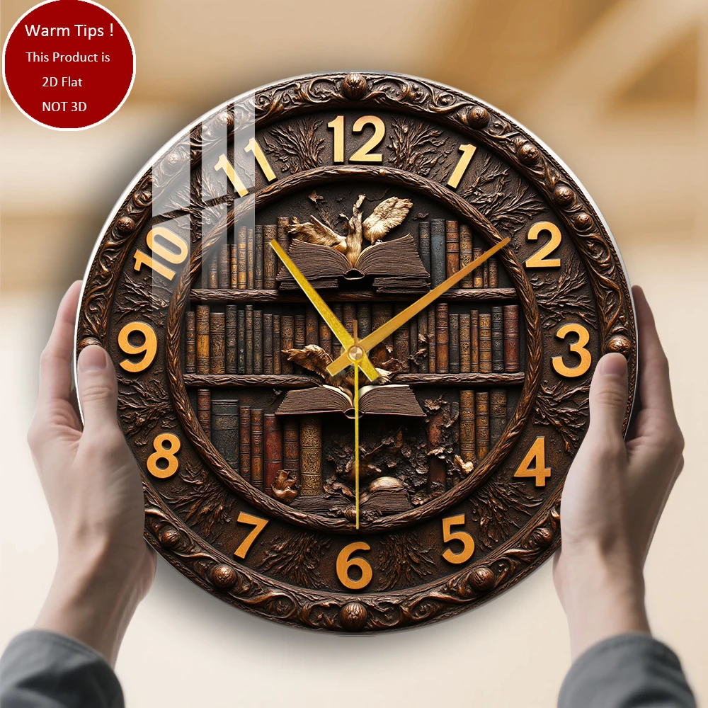 

Настенные часы из закаленного стекла, часы с открытой книжной полкой в виде орла, подходящие для декора стен или настольного дисплея в любом месте