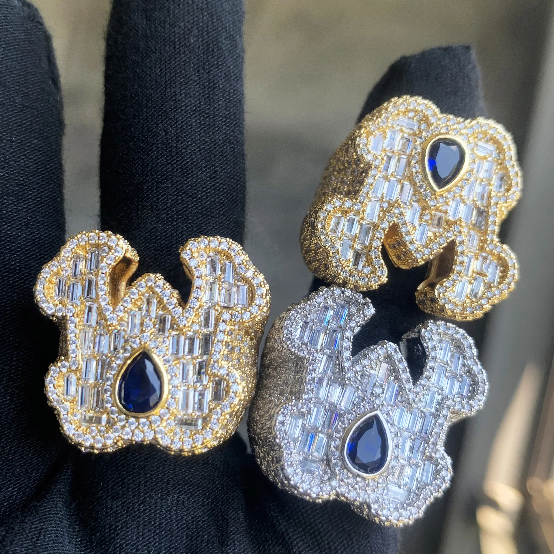 

New Arrival Bear Shape Ring Fashion Brass Cubic Zirconia Iced Out Hip Hop Style Jewelry Ring for Men&Women