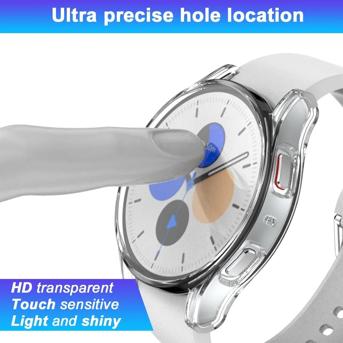 Casing Jam Tangan Silikon untuk Jam Tangan Samsung Galaxy 7 6 4 5 44Mm Jam Tangan Lengkap Berlapis TPU 7 Sampul Jam Tangan Lembut