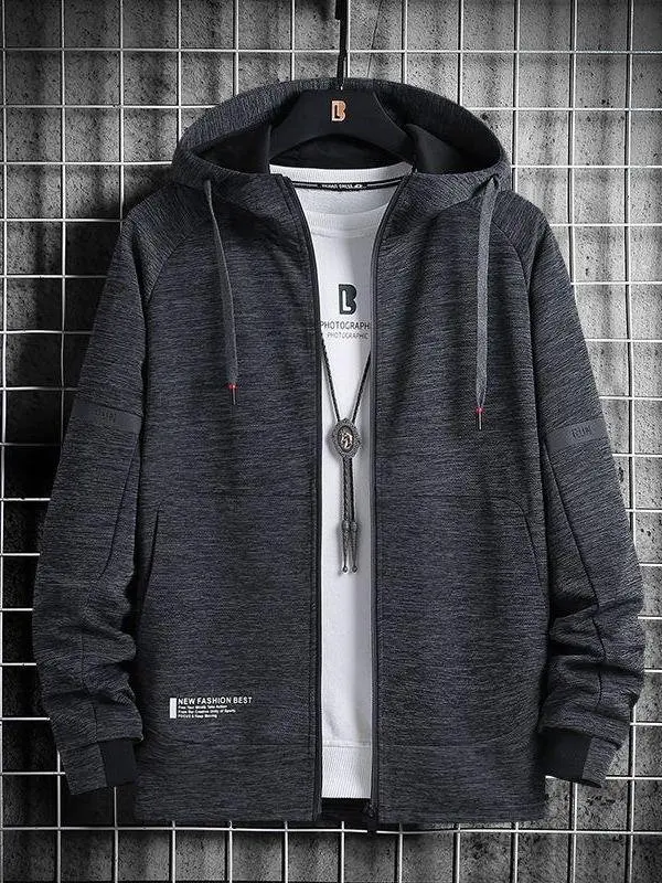 

Мужской повседневный вязаный кардиган-худи больших размеров, спортивная одежда, осенне-зимняя модная верхняя одежда, удобный, дышащий, из полиэстера