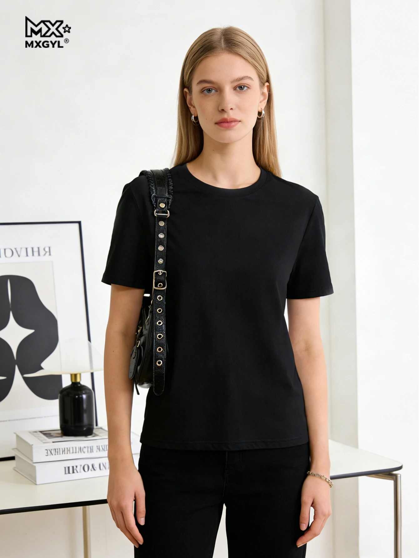 Cotton Women's T shirt ,Oversized Casual Loose Solid Tees,Short Sleeve Summer Top,Plain Streetwear Quality Basic Clothing