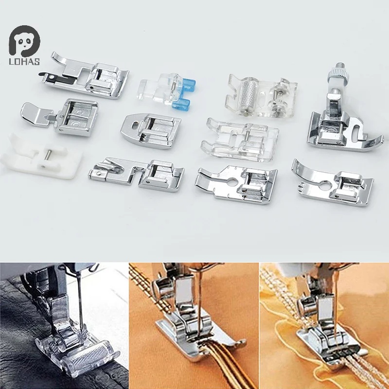 11pcs Sewing Machine Presser Foot Feet Kit Set With Box Brother Singer Janom Sewing Machines Foot Tools Accessory Sewing Tool