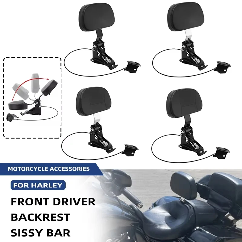 

Motorcycle Driver Backrest For Harley Touring Road King CVO Road Street Glide ST Electra Glide Ultra Limited 2009-2026
