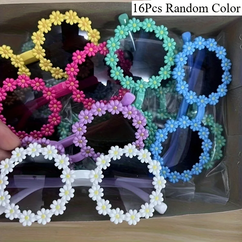 

16 Different Colors of Small Flower Shaped Glasses Set Are Perfect for Weddings Birthday Parties Spring Festival Celebrations