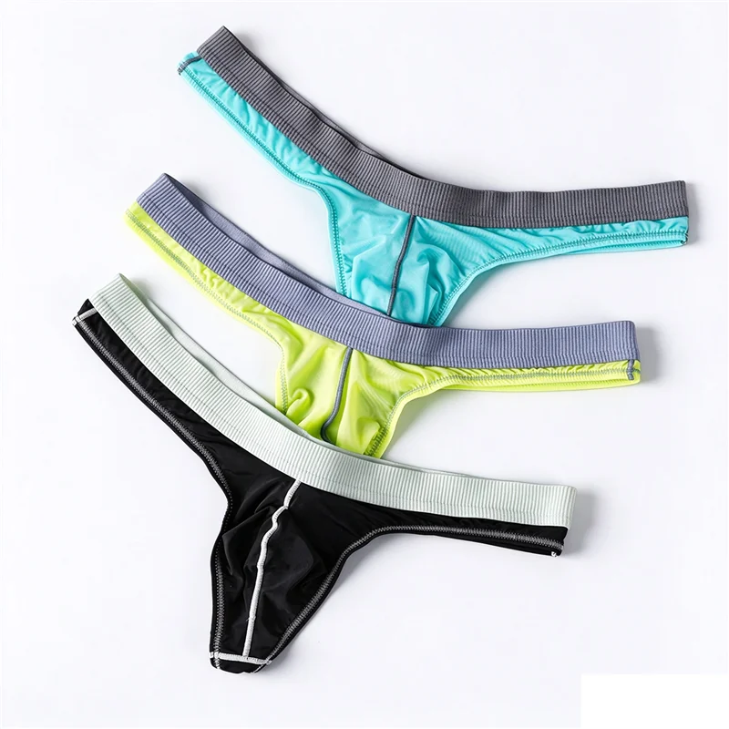 Men's Summer Ice Silk Thong Underwear Cool Breathable Daily Boxer Briefs Comfortable Lightweight Innerwear