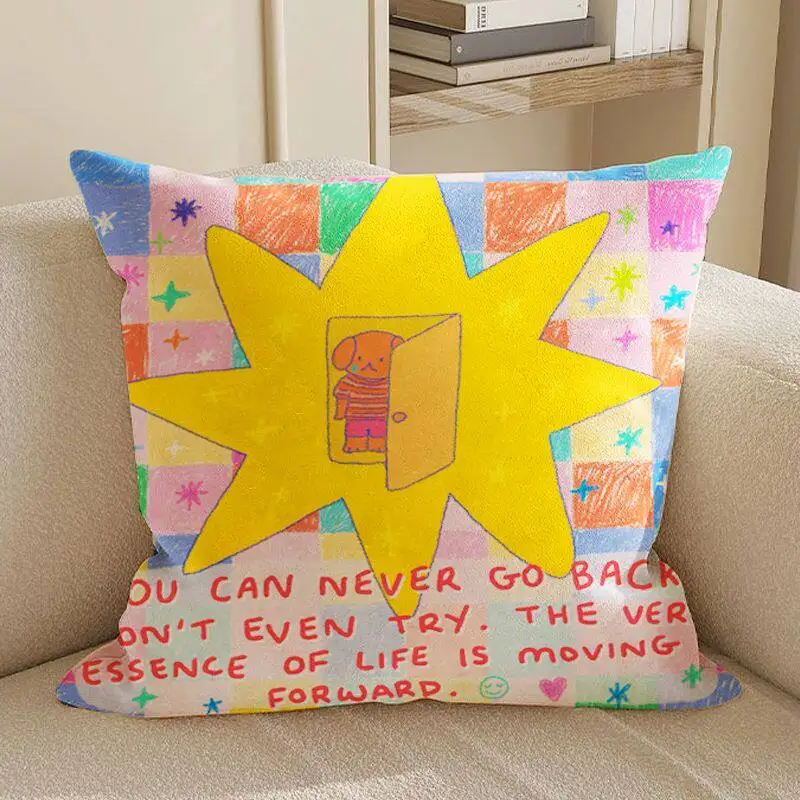 Hand-Painted Star & Animal Cute Cartoon Pillow Case Kids' Bedroom Headboard Cushion Cover Sofa Pillowcase for Home Decor