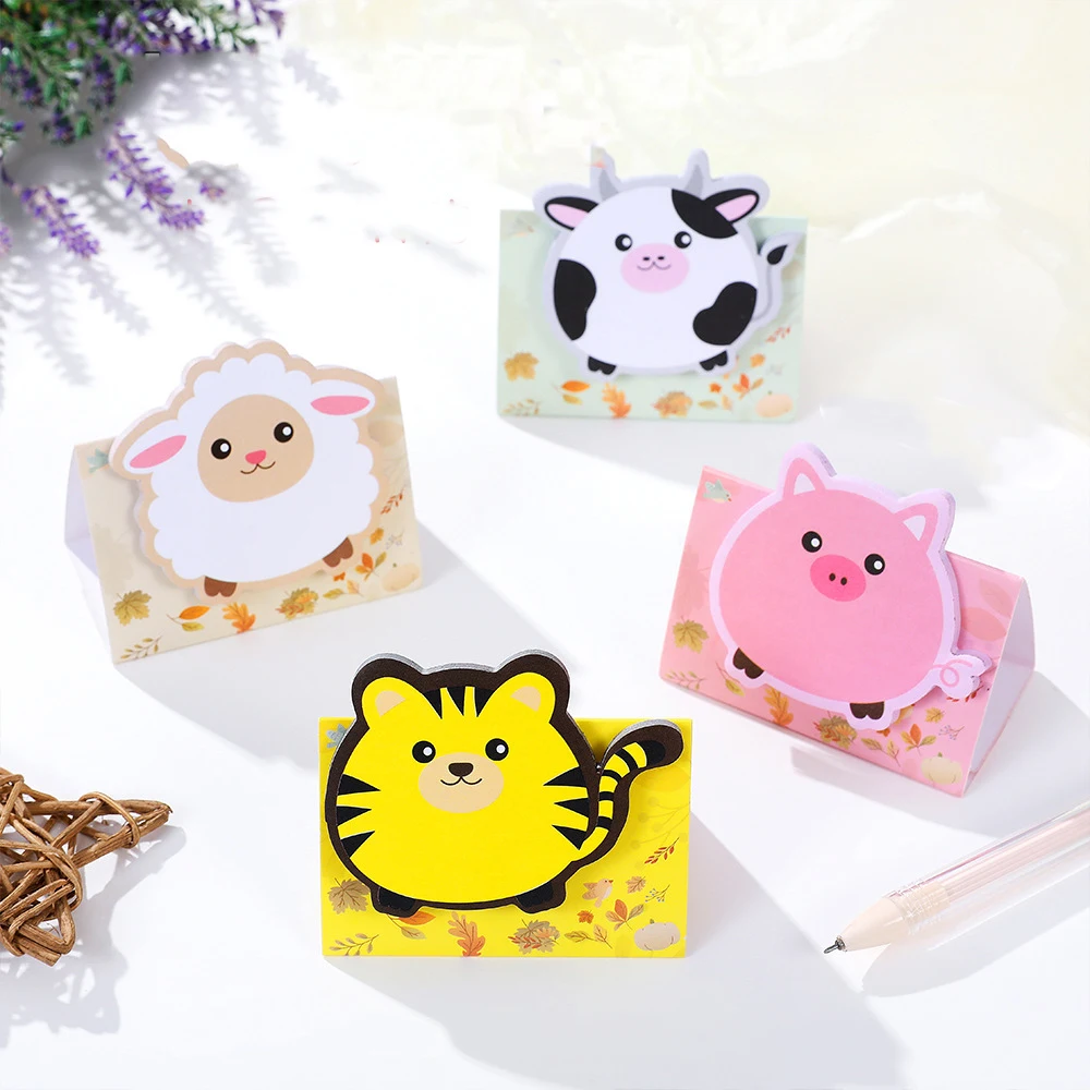 Ellen Brook 1 Piece Cartoon Adhesive Cute Kawaii Animals Notes Notepad Memo Pad Office School Supplies Stationery Sticker