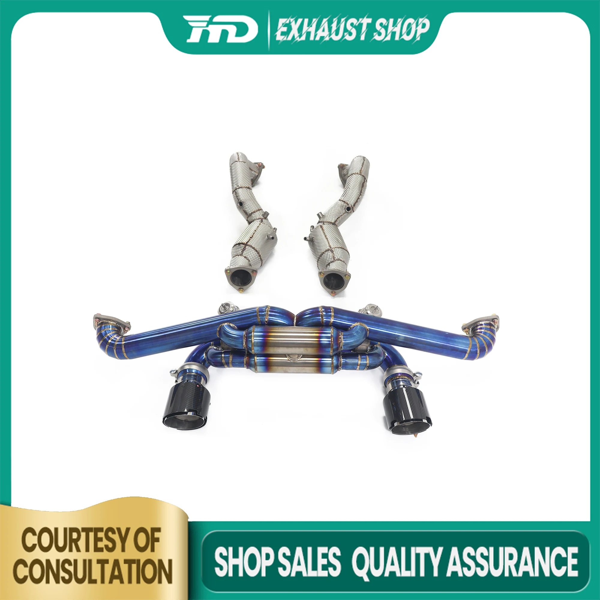

High Quality Catback For Porsche 718 GT4 RS 4.0L Titanium Alloy Exhaust System Vacuum Valve Muffler Tips Downpipe HMD